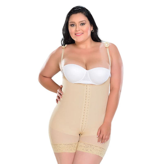MID-THIGH FAJA WITH BACK COVERAGE AND ADJUSTABLE STRAPS F0068 (6757412438192)