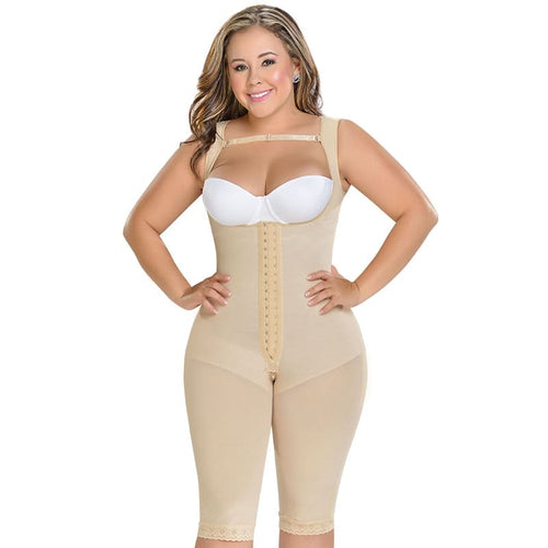 KNEE-LENGTH FAJA WITH BACK COVERAGE AND WIDE STRAPS F0075 (6757412929712)