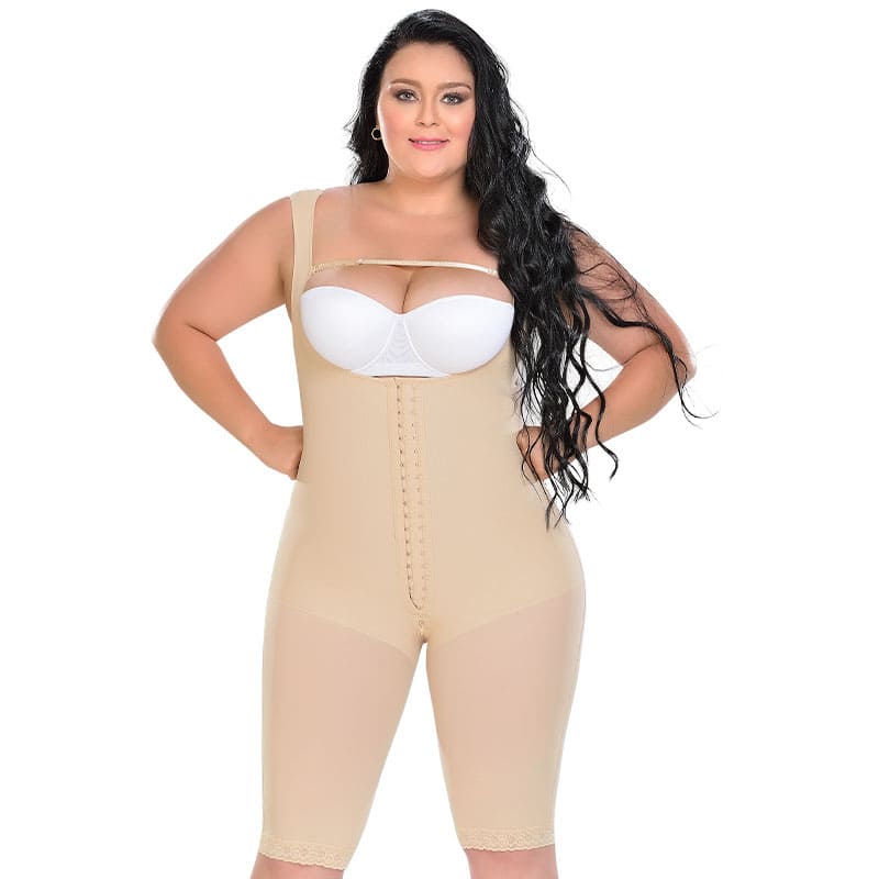 KNEE-LENGTH FAJA WITH BACK COVERAGE AND WIDE STRAPS F0075 (6757412929712)