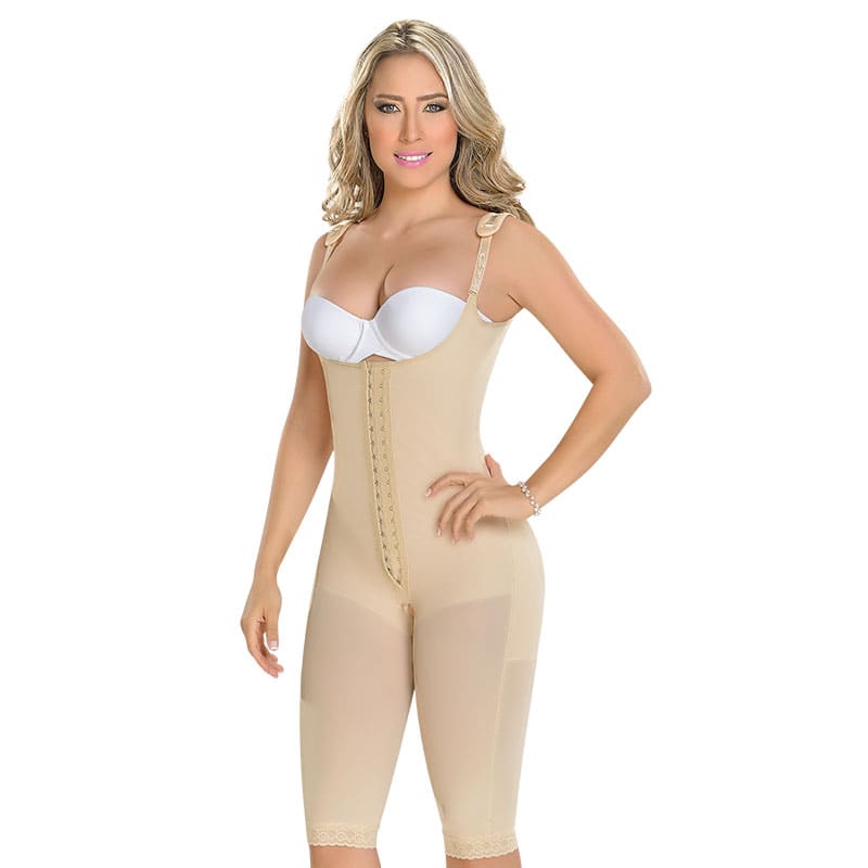 KNEE-LENGTH FAJA WITH BACK COVERAGE AND ADJUSTABLE STRAPS  F0078 (6757413093552)